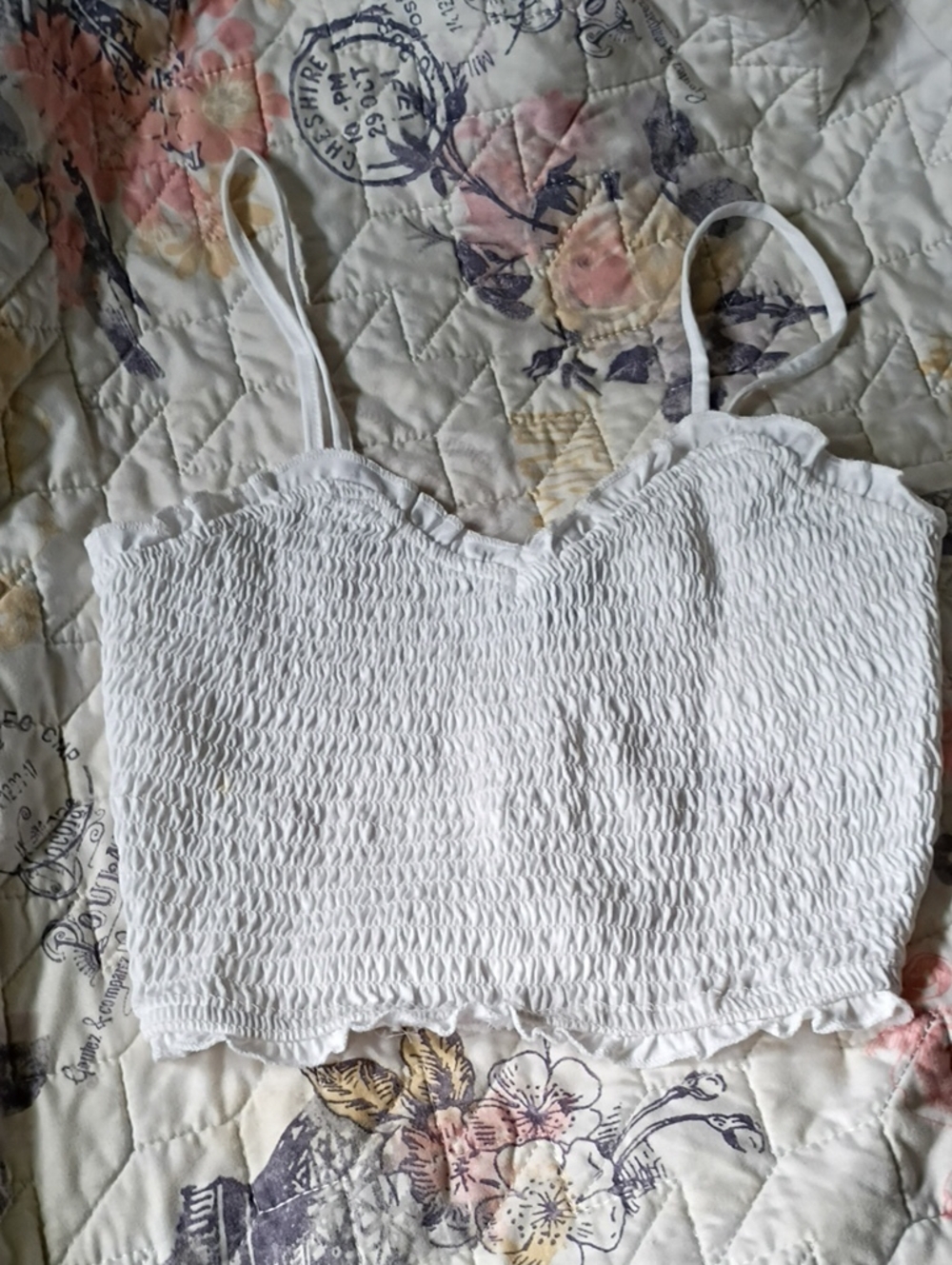 Primark White Smocked Cami with Spaghetti Straps 🤍